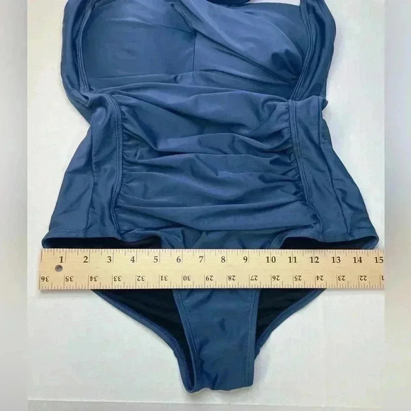 Beautique Blue One Piece Swimsuit Size 8 US Beach/Pool - Picture 4 of 12